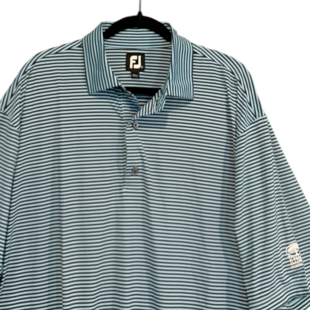 FootJoy Golf Performance Preppy Polo Shirt Kings Country Club Sz XXL Striped - Picture 3 of 8